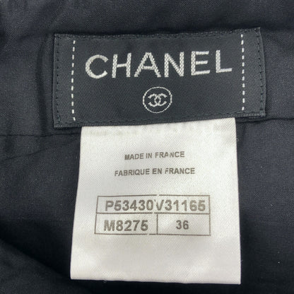 CHANEL シャネル P53430V31165 ホワイト×ブラック ツイード ニット ミニスカ ボトムス