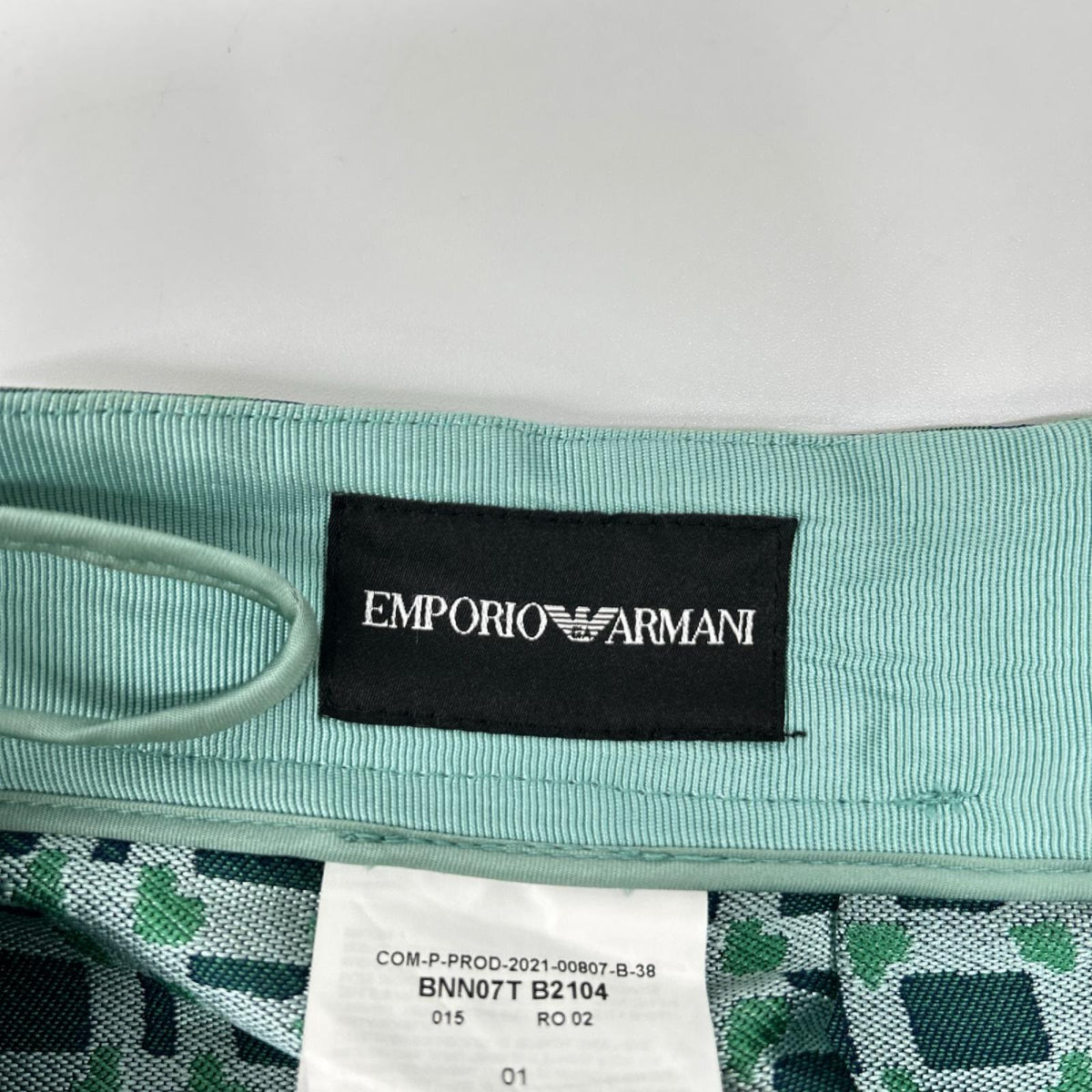 EMPORIOARMANI エンポリオアルマーニ BNN07TB2104 グリーン チェック フレア タックロングスカート スカート
