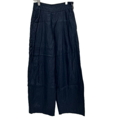 EMPORIOARMANI エンポリオアルマーニ 5NP24T52012 ネイビー リネン ワイドレッグパンツ ボトムス