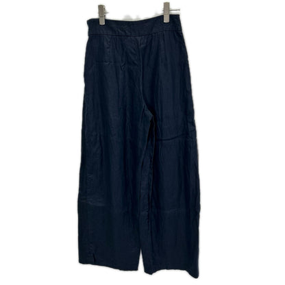 EMPORIOARMANI エンポリオアルマーニ 5NP24T52012 ネイビー リネン ワイドレッグパンツ ボトムス