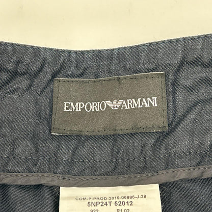 EMPORIOARMANI エンポリオアルマーニ 5NP24T52012 ネイビー リネン ワイドレッグパンツ ボトムス