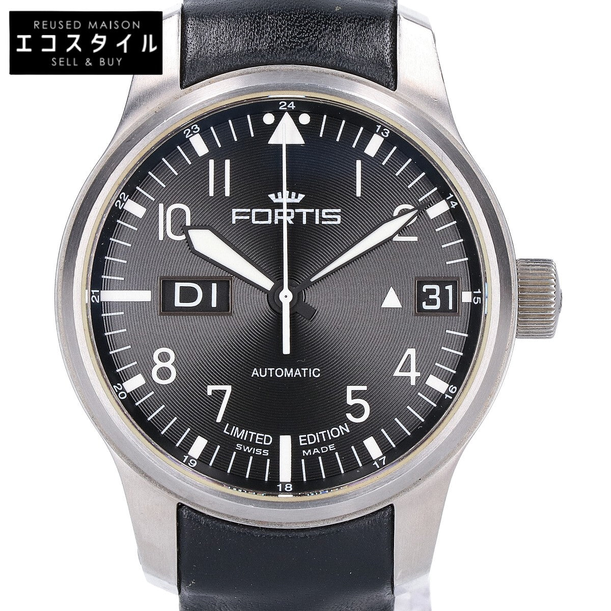 FORTIS フォルティス 700.10.162 F-43 フリーガー ビッグデイデイト 黒文字盤 自動巻き 腕時計