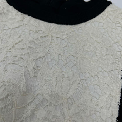 VALENTINO ヴァレンティノ JB3KD01W241 ブラック フラワーレース バイカラー ドレス ワンピース ワンピース