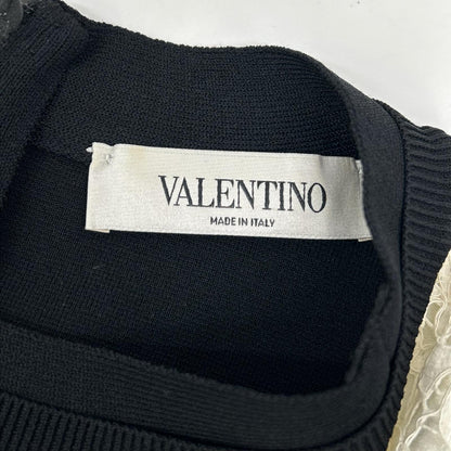 VALENTINO ヴァレンティノ JB3KD01W241 ブラック フラワーレース バイカラー ドレス ワンピース ワンピース