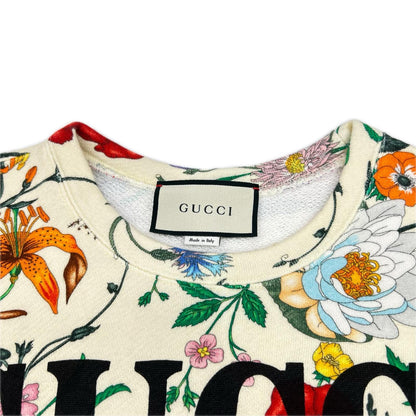 GUCCI グッチ 469250 キナリ ロゴ×フラワープリント スウェット トレーナー トップス