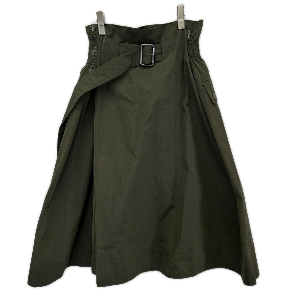 MONCLER モンクレール D20932566900 18年 カーキ GONNA ナイロン ベルト付き スカート スカート