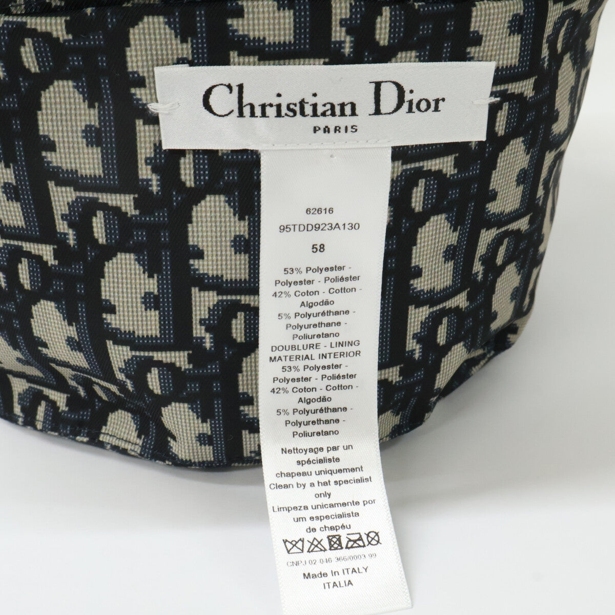 Christian Dior クリスチャンディオール 【新品同様】95TDD923A130 Teddy-D リバーシブル スモールブリム ボブハット 帽子