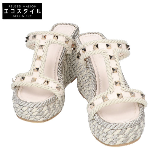 VALENTINO ヴァレンティノ 【美品】ロープ ロックスタッズ ウェッジソール サンダル シューズ