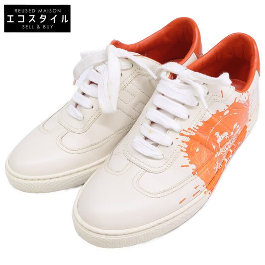 HERMES エルメス Quicker クイッカー ペイント加工 レザー ローカットスニーカー シューズ