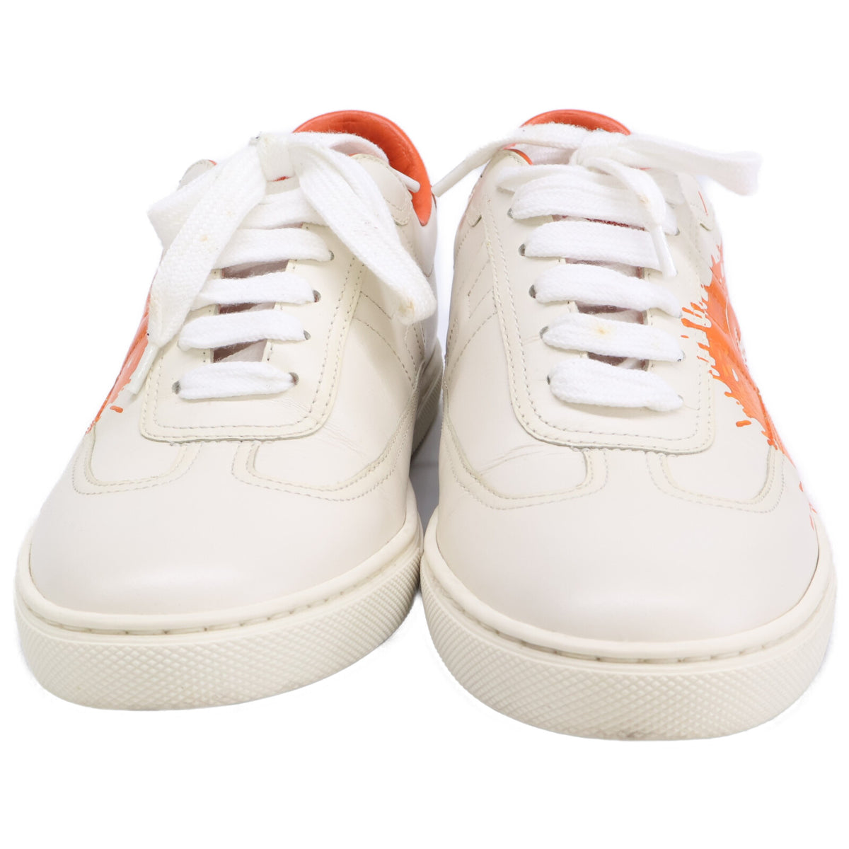 HERMES エルメス Quicker クイッカー ペイント加工 レザー ローカットスニーカー シューズ