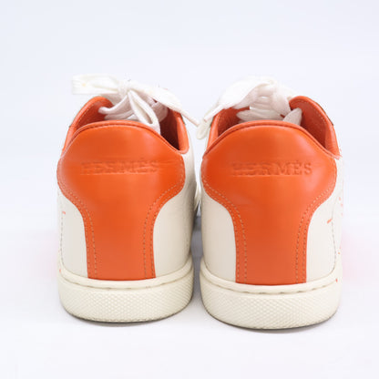 HERMES エルメス Quicker クイッカー ペイント加工 レザー ローカットスニーカー シューズ