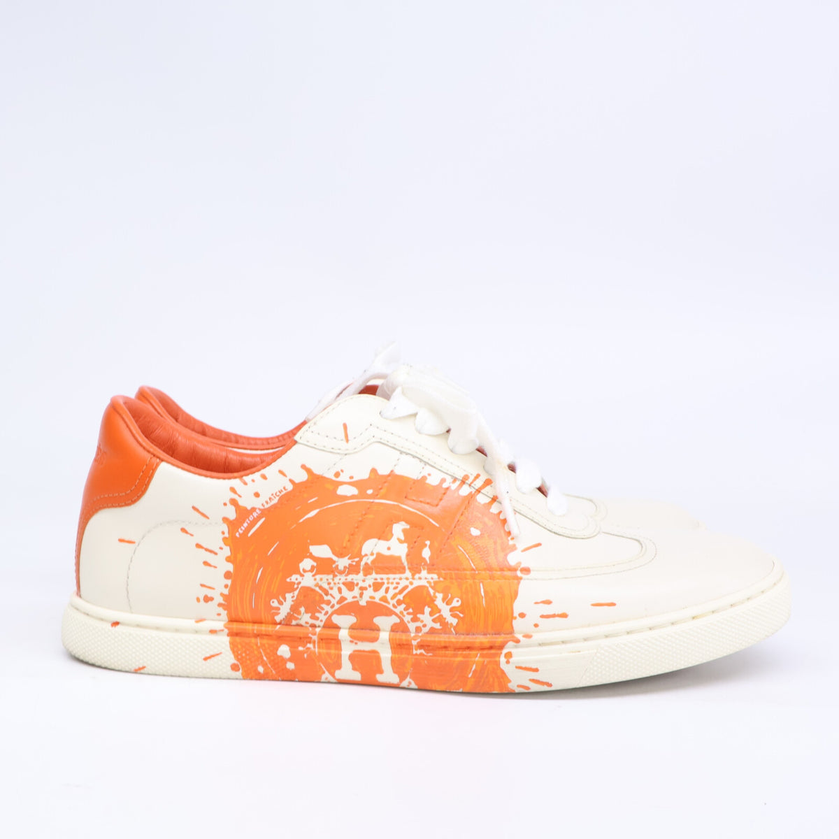 HERMES エルメス Quicker クイッカー ペイント加工 レザー ローカットスニーカー シューズ