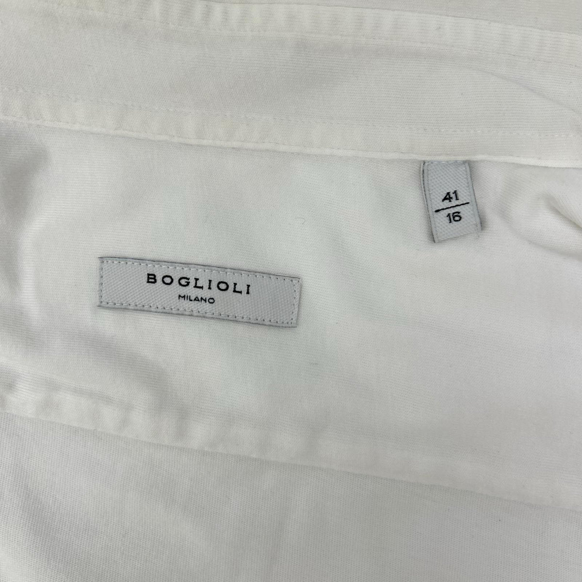 BOGLIOLI ボリオリ 1608101 ホワイト コットン 長袖ポロシャツ トップス