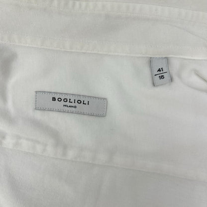 BOGLIOLI ボリオリ 1608101 ホワイト コットン 長袖ポロシャツ トップス