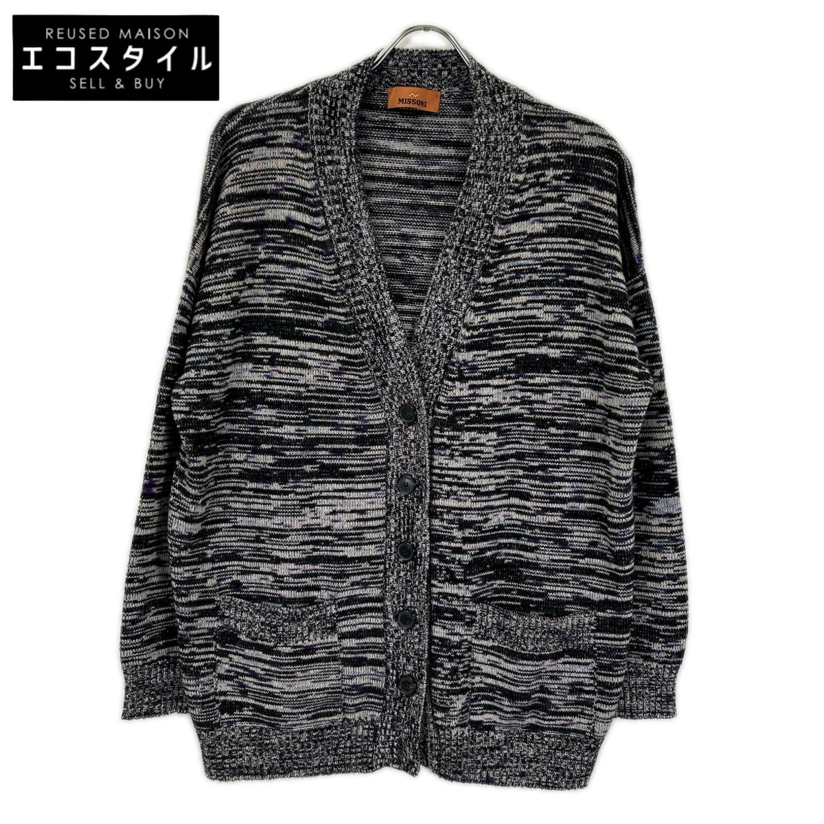 MISSONI ミッソーニ 24年 DS24WM0U ブラック カシミヤ オーバーサイズ カーディガン トップス