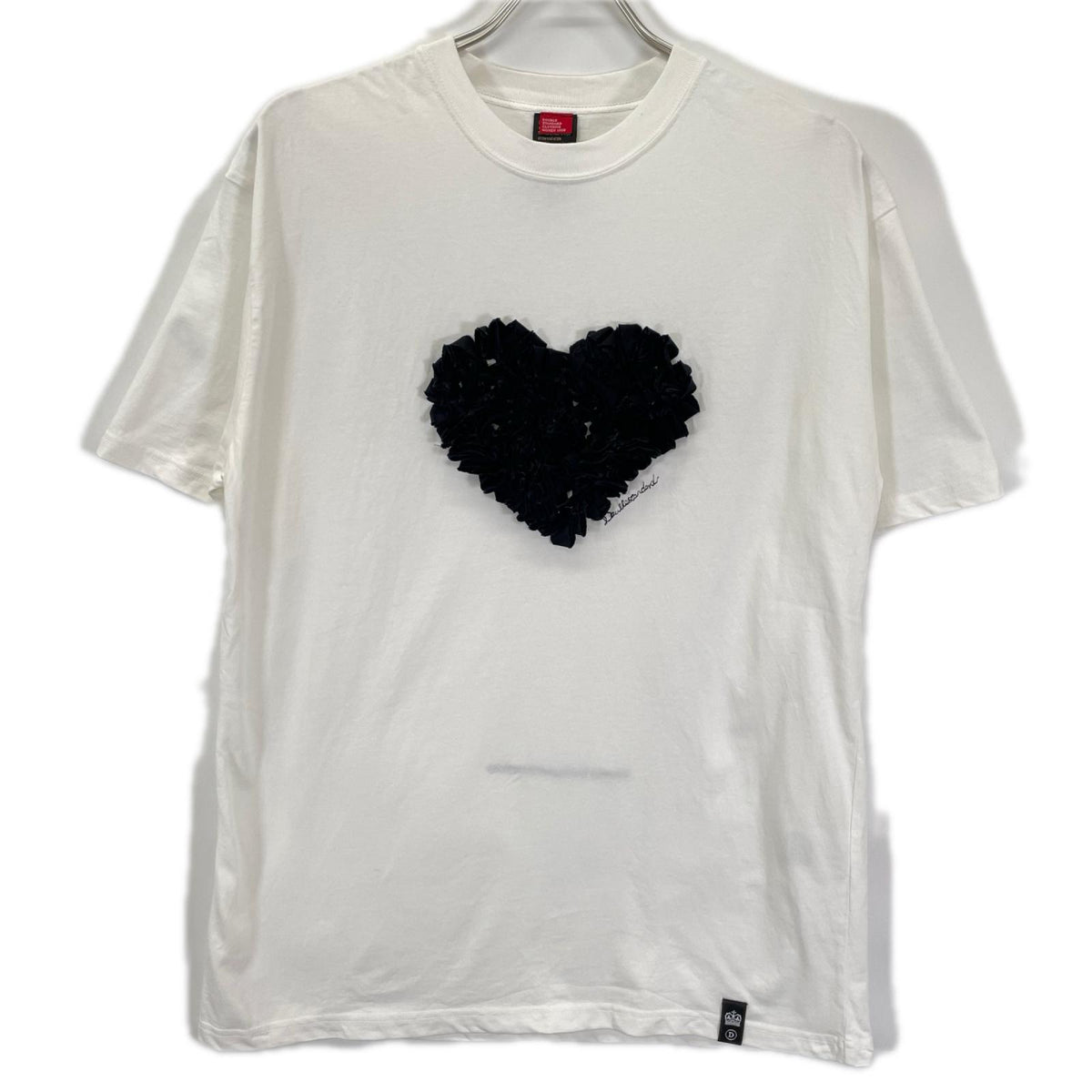 DOUBLE STANDARD CLOTHING ダブルスタンダードクロージング 【WEB限定】26SS ホワイト ハートフリル刺繍 コットン Tシャツ トップス