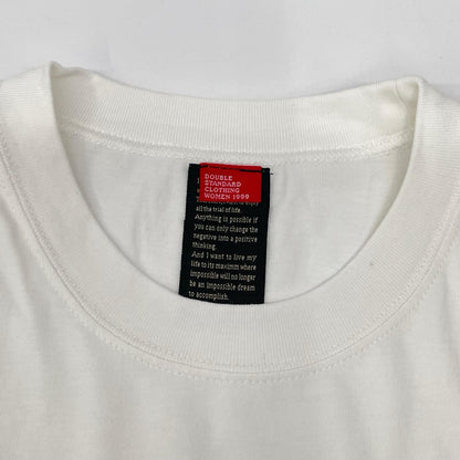 DOUBLE STANDARD CLOTHING ダブルスタンダードクロージング 【WEB限定】26SS ホワイト ハートフリル刺繍 コットン Tシャツ トップス