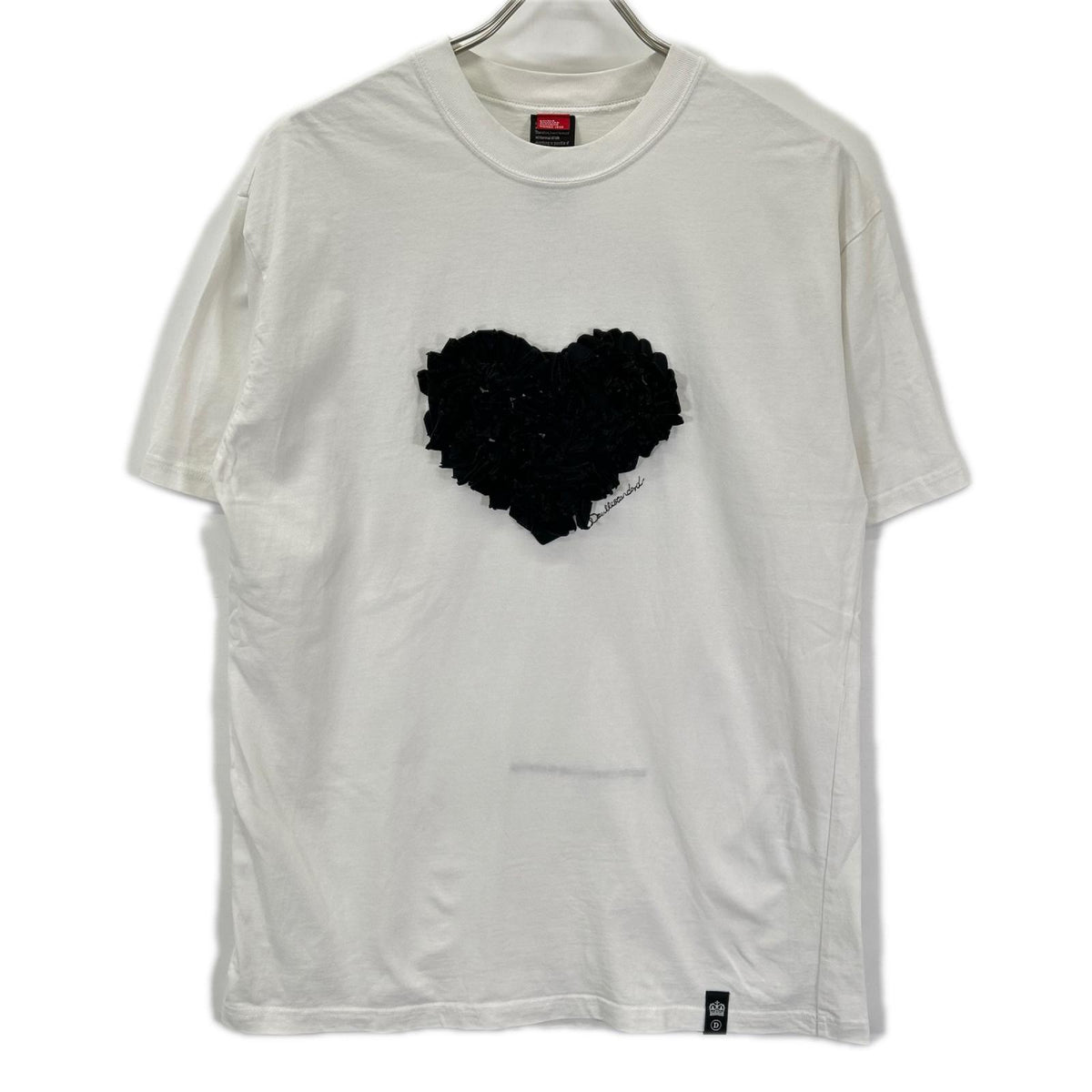 DOUBLE STANDARD CLOTHING ダブルスタンダードクロージング 【WEB限定】26SS ホワイト ハートフリル刺繍 コットン Tシャツ トップス