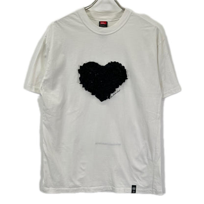 DOUBLE STANDARD CLOTHING ダブルスタンダードクロージング 【WEB限定】26SS ホワイト ハートフリル刺繍 コットン Tシャツ トップス