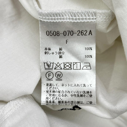 DOUBLE STANDARD CLOTHING ダブルスタンダードクロージング 【WEB限定】26SS ホワイト ハートフリル刺繍 コットン Tシャツ トップス