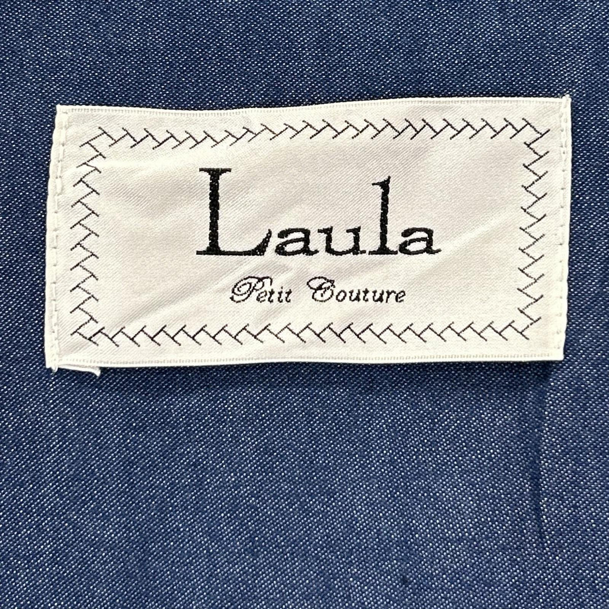 Laula ラウラ LW24E-BL5 インディゴ コットン フリルブラウス トップス
