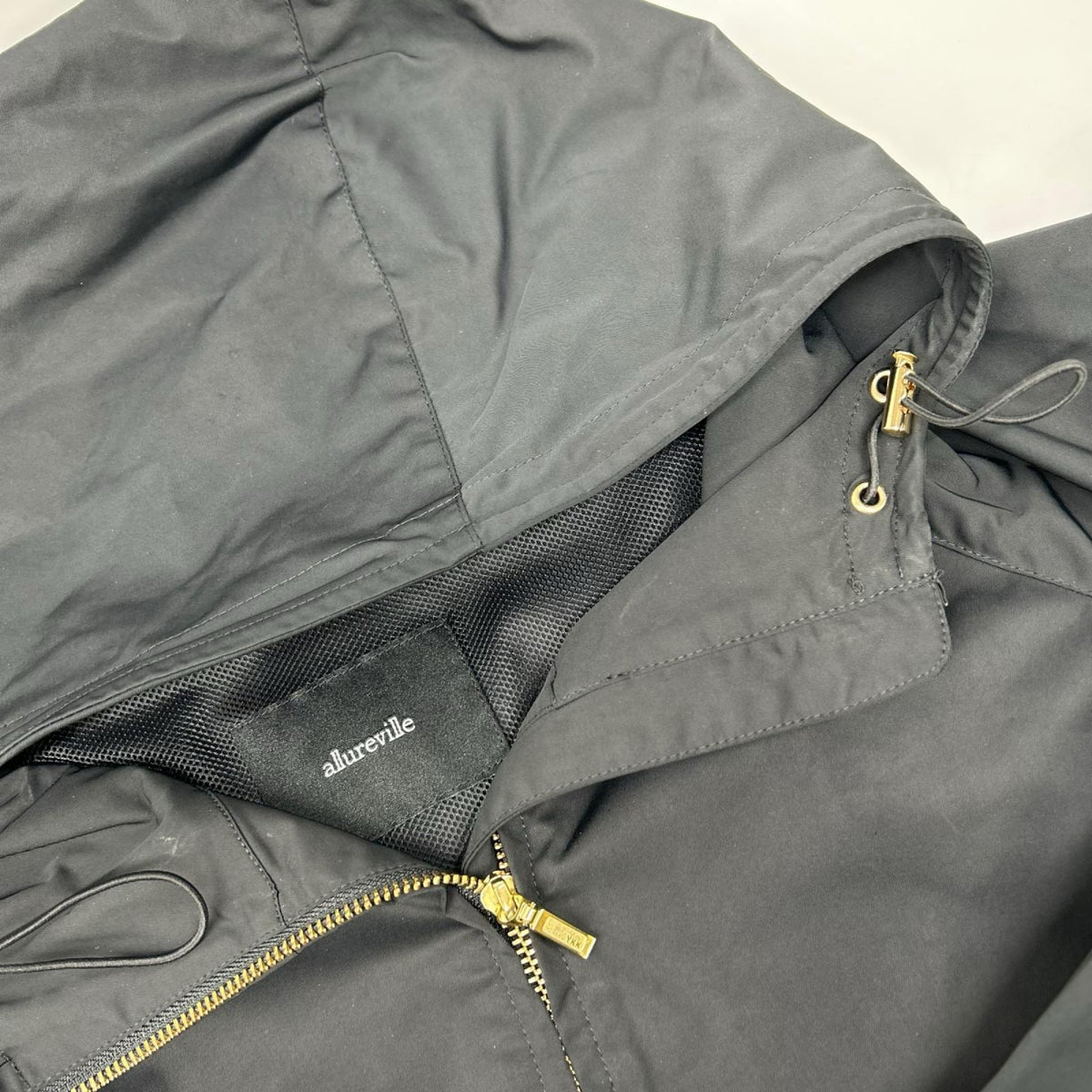 allureville アルアバイル 25年 ブラック ミドルフーディ ブルゾン ジャケット