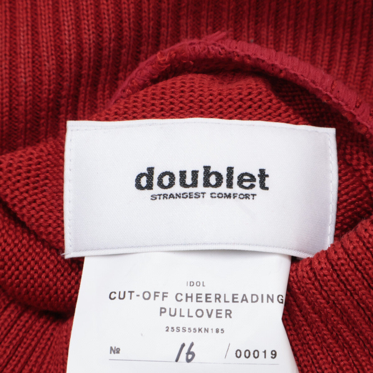 25SS 红色 55KN185 CUTOFF 啦啦队套头衫 上衣 M 女士