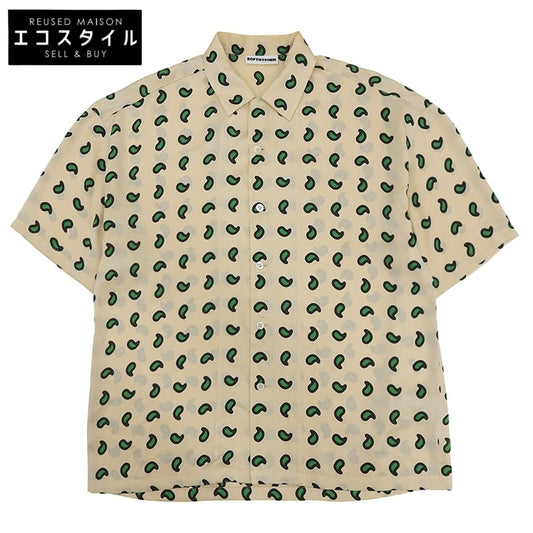 Paisley Camp Collar Short-Sleeve Shirt Men's Beige 02 Top 02 Men's